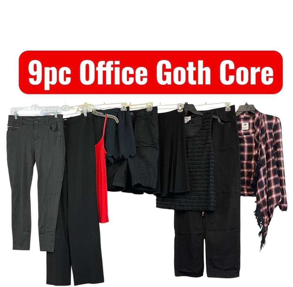 9pc Vintage Dark Aesthetic Casual Size S Pants Skirt Academia Cardigan Plaid